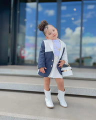 Autumn Winter Baby Girls Clothes Girl Blazer Jackets Coats Long Sleeve Children's Clothing Girl Button Blazer Coats For 3-8 Year