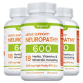 Showlu Fashion Store neuropathy support supplement bottle with 600mg antioxidant formula for nerve health and cellular energy.