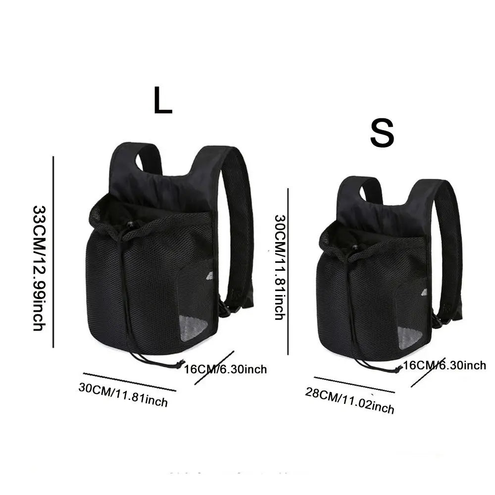 Showlu Portable Pet Travel Backpack for dogs, breathable polyester carrier with mesh sides for ventilation and comfort.
