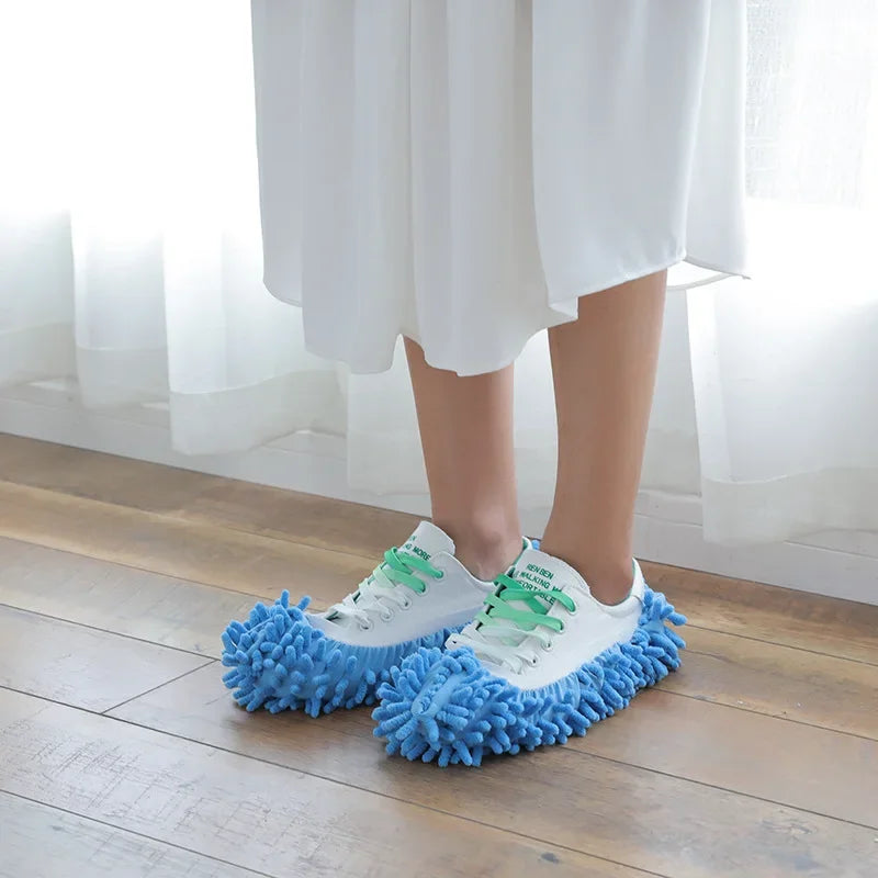 Showlu Fashion microfiber floor dust cleaning slippers in five sets, designed for effective floor cleaning and dust removal.