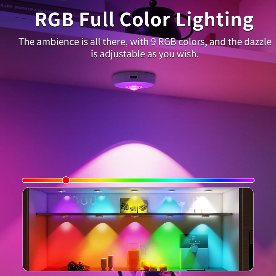 Showlu Smart General LED floating shelf lights mounted on a wall, showcasing modern, energy-efficient lighting design.