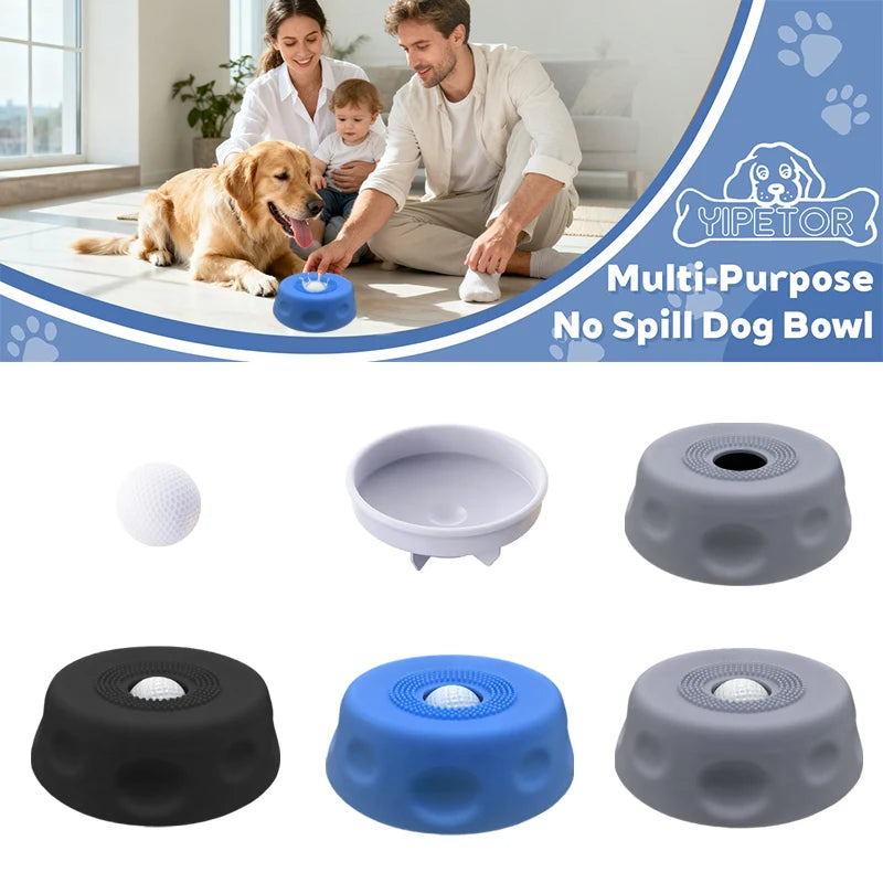 Showlu Fashion Store slow feeder dog bowl with ball-in design, bone broth lick bowl, anti-slip pet licking bowl for dogs.