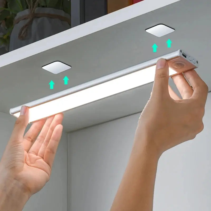 My Store Pzsunly LED Motion Sensor Cabinet Light, 50cm USB rechargeable light with motion detection and sleek design.