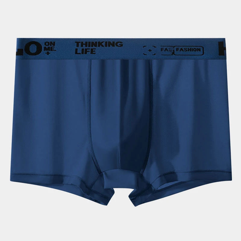Showlu Men's ice silk boxer shorts with breathable graphene fabric, lightweight and comfortable underwear for everyday wear.