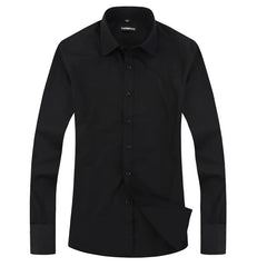 Men's French cufflinks shirt, men's slim fit long sleeved business sleeve nail free business formal men's solid color shirt