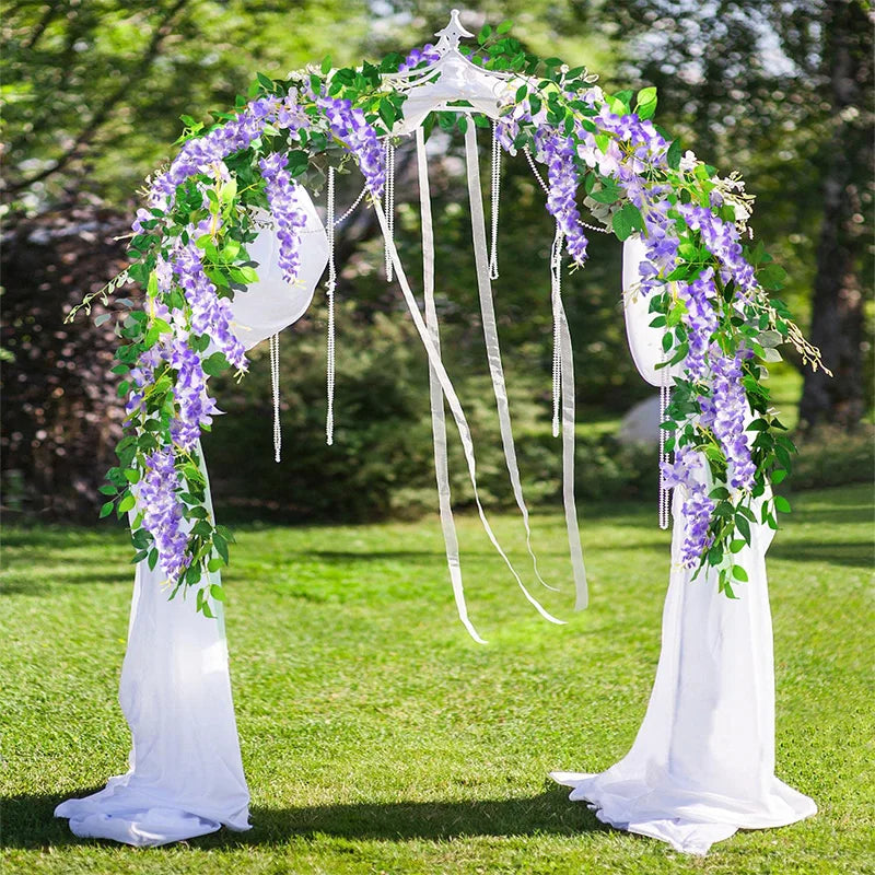Artificial Wisteria flowers garland from Showlu Fashion Store, silk hanging vine for home, garden, outdoor, wedding, and floral decor.