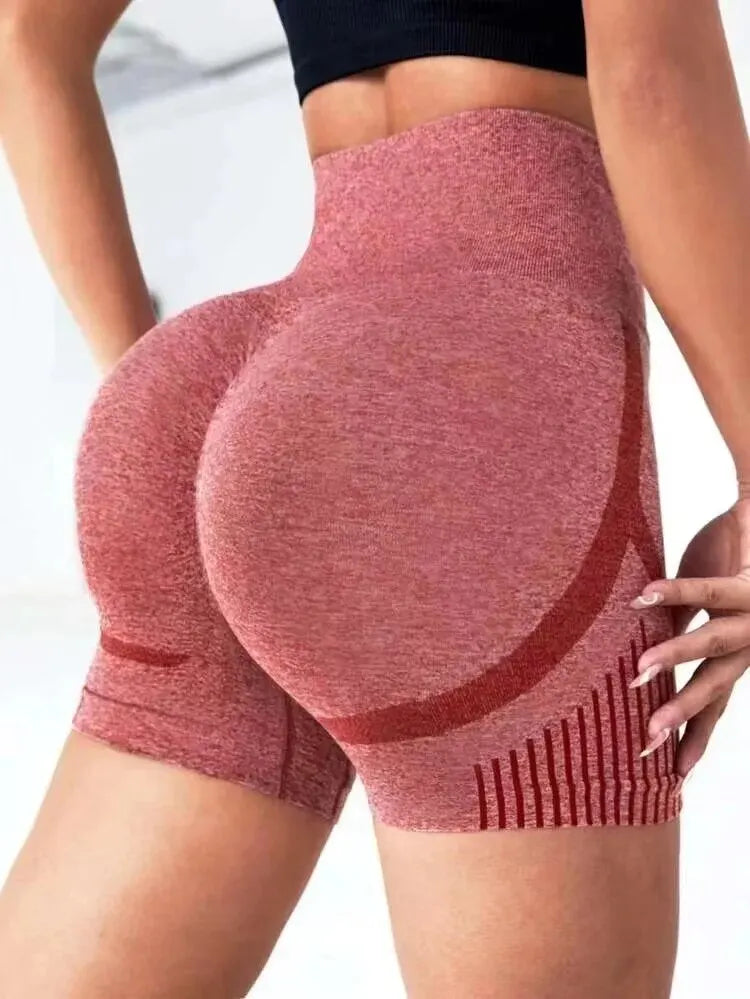 Women’s high waist yoga shorts by Showlu Fashion, lightweight fitness shorts for workouts, running, and gym activities.