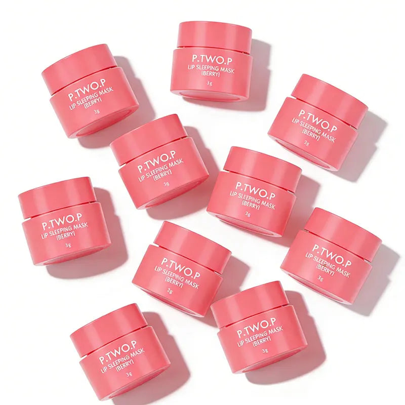 Showlu Smart General jelly lip mask in a clear container, highlighting its smooth, gel-like texture for nourishing lip care.