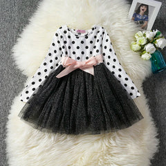 Children Casual Clothes for Autumn Girl Mesh Dress for Long Sleeve 3-8Y Kids Sequin Dress Christms Birthday Party Princess Dress