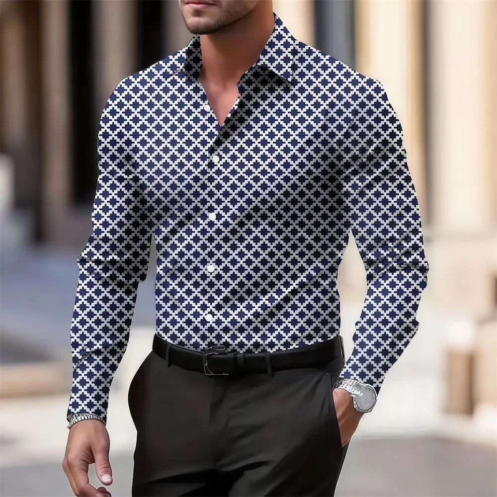 Men's summer retro plaid shirt in 10 colors, casual short sleeve Hawaiian style by Showlu Fashion, suitable for relaxed summer wear.