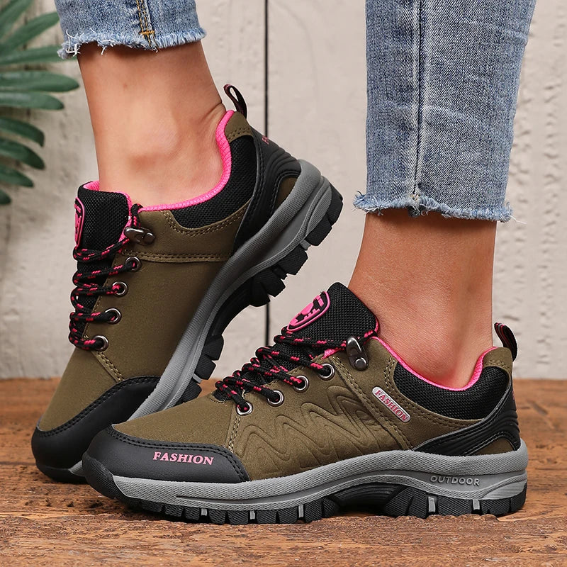 Women's breathable hiking sneakers from SHOWLU FASHION STORE featuring air mesh material and outdoor camping shoe design.