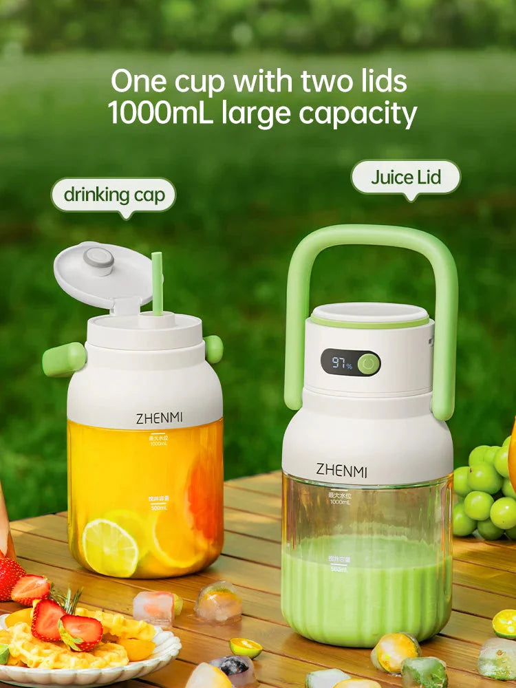 Wireless portable juicer cup by SHOWLU FASHION STORE, 1000ml capacity, featuring a large blender and sleek design.