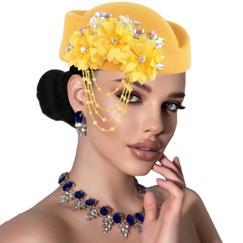 Showlu Smart General African headtie for women, summer turbans with flower accents, perfect for church, parties, and casual wear.