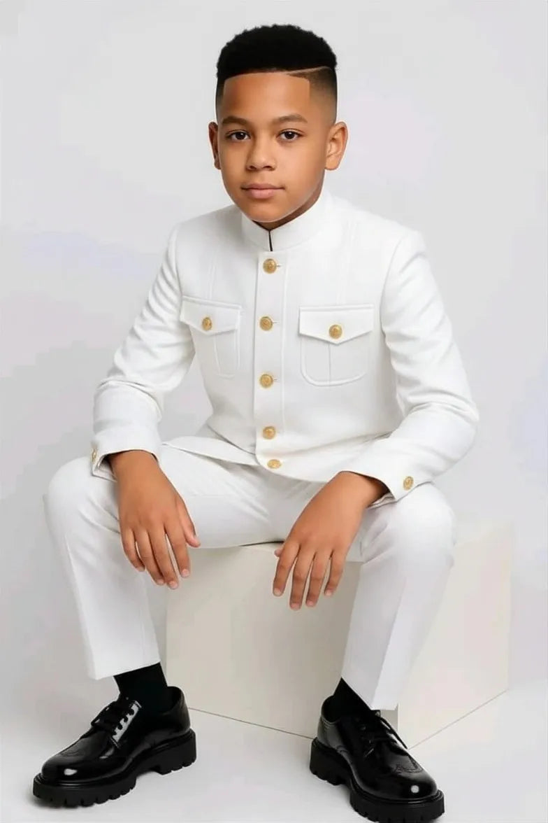 Baby Safari Kids formal tuxedo jacket and pants set by 1170uf-he, featuring classic black tuxedo style for special occasions.