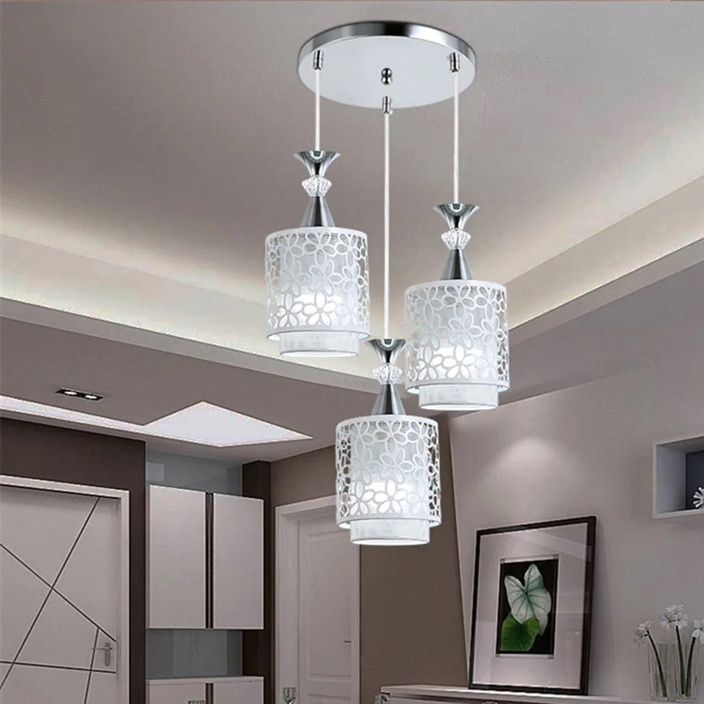 Modern Showlu 3-Light Petal Pendant Lamp in iron with E27 ceiling chandelier design, stylish home lighting fixture