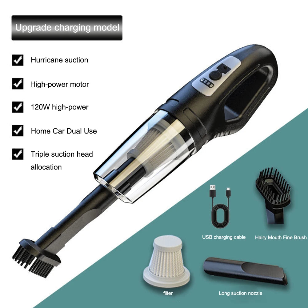 Showlu Smart General Mini Car Vacuum cleaner with compact design and hose attachment for cleaning vehicle interiors.
