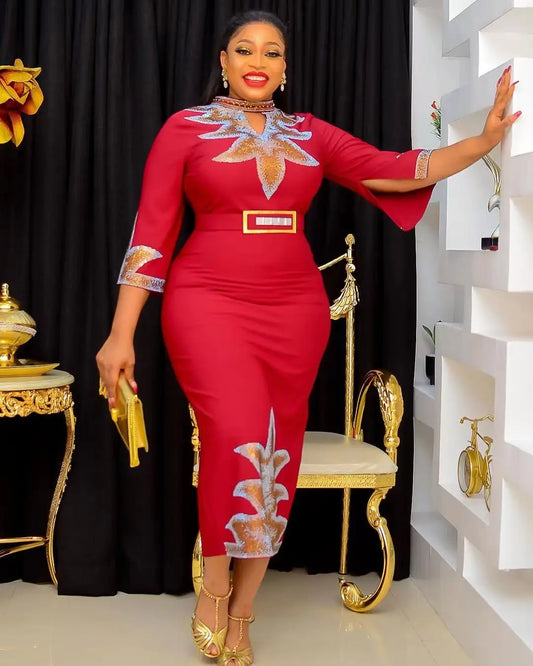 Elegant African Evening Dresses for Women Dashiki Ankara Outfits Gown Plus Size Turkey Wedding Party Long Maxi Dress 2025 New