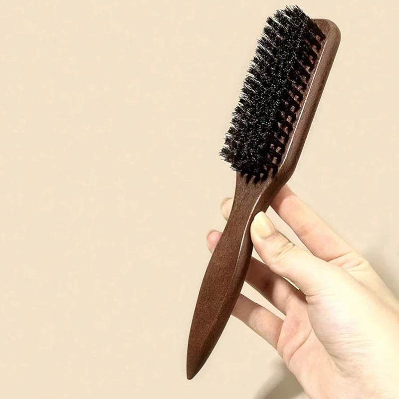 Brown pointed-tail bristle comb by Showlu Fashion Store, unisex hair comb with anti-static, smooth teeth for tangle-free hair.