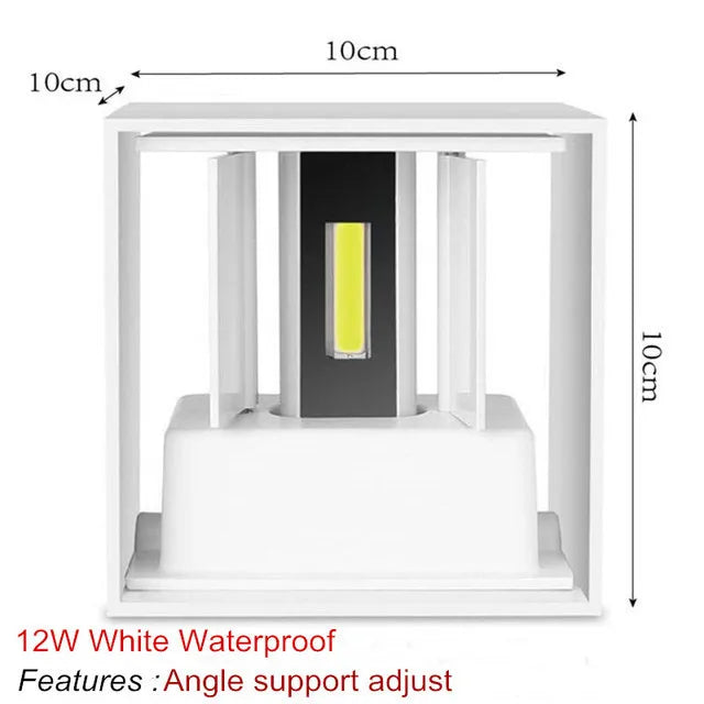 Showlu Smart Waterproof LED Wall Light, 6W or 12W, weather-resistant IP65 outdoor lighting mounted on a wall.