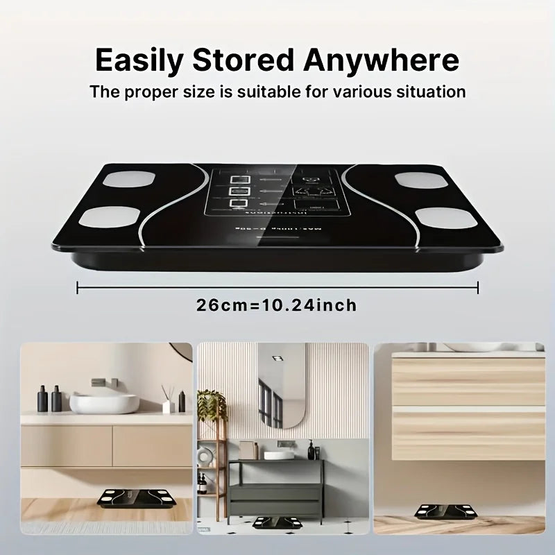 Showlu Digital Body Weight Scale with LED backlit display and 400lb capacity, featuring a sleek modern design.