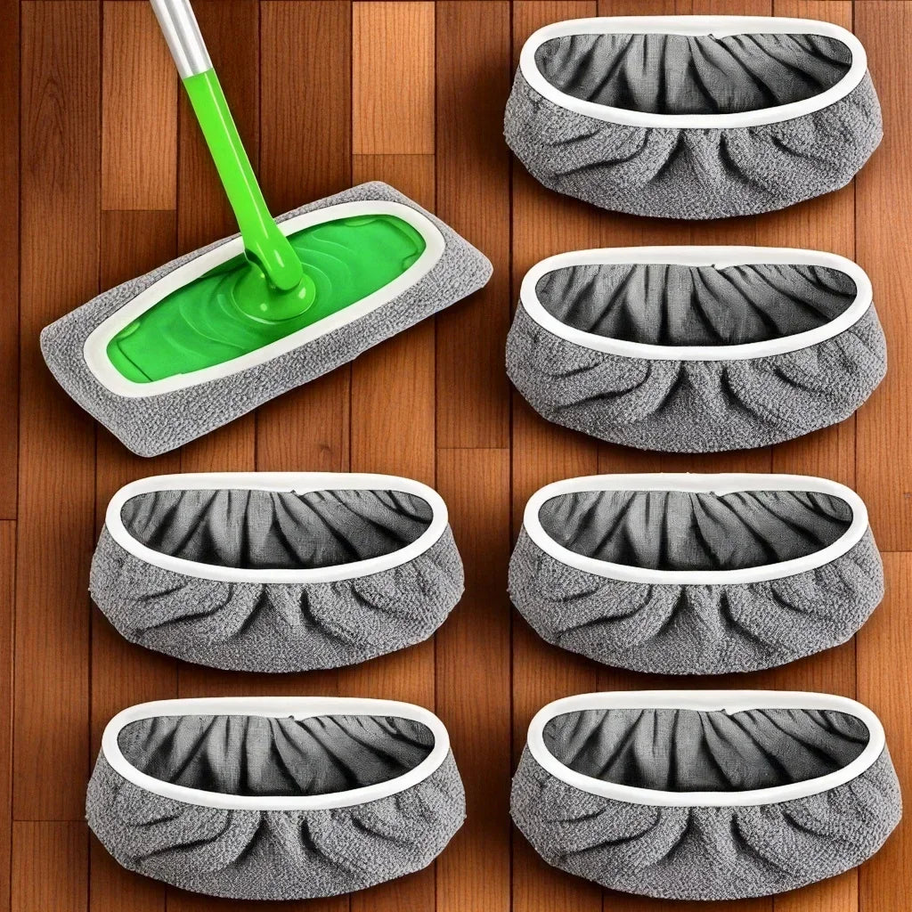 Reusable Showlu Fashion Store mop pads with ultra-fine fiber for high water absorption, compatible with standard mops