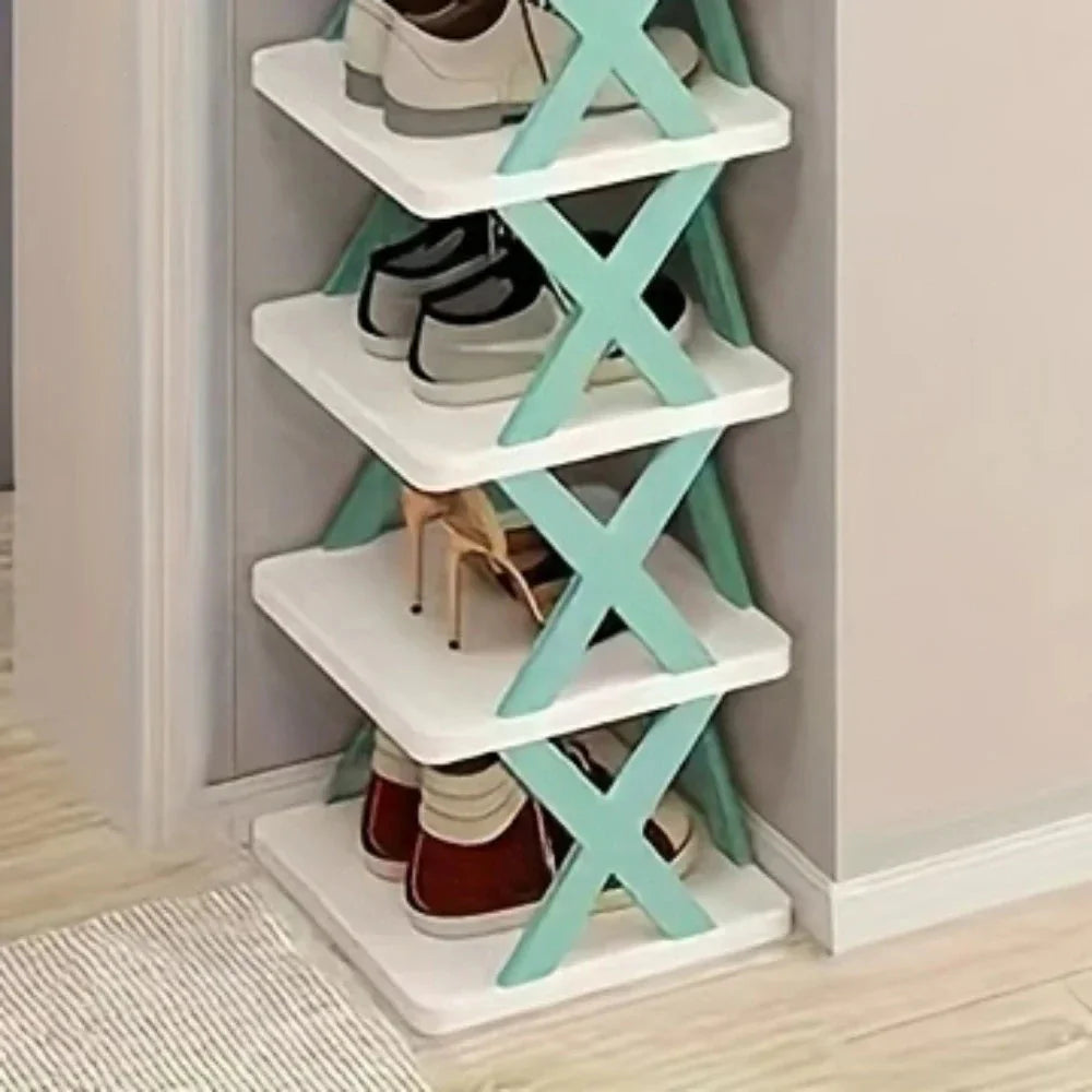 Multi-layer foldable shoe rack from Showlu Fashion Store with detachable shelves, ideal for organized shoe storage.