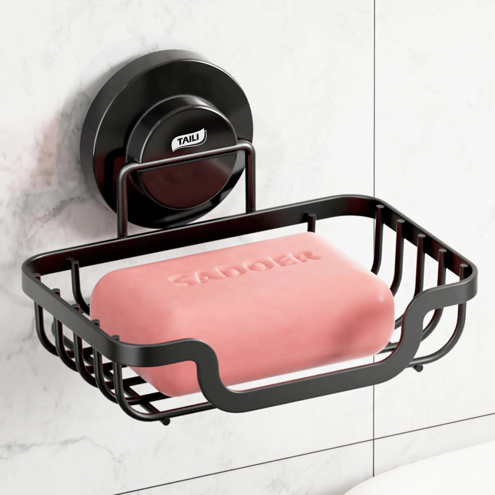 Wall mounted soap holder with drain by Showlu Smart General, featuring a sleek design and built-in drainage for bathroom convenience.