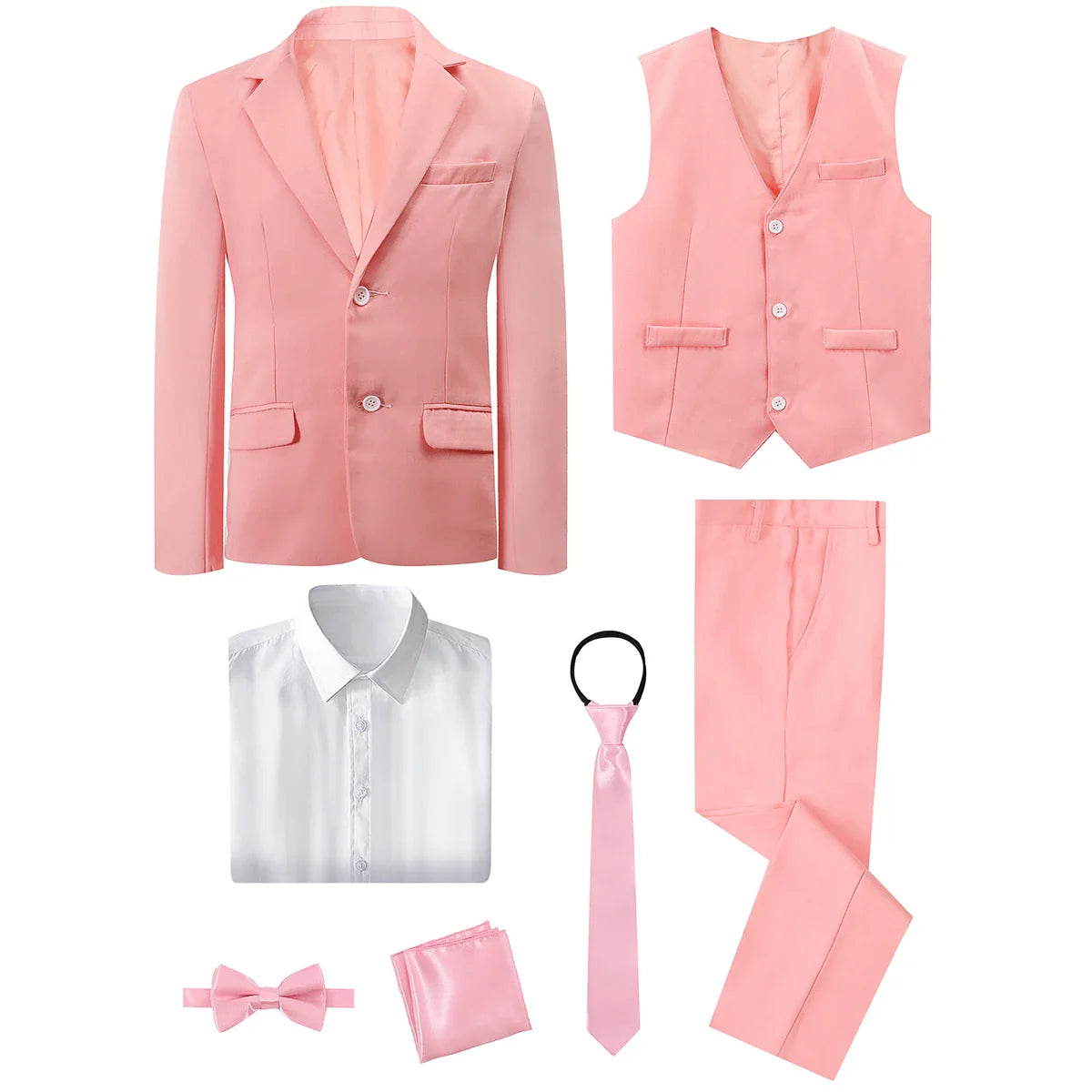 Boy's formal suit set by SHOWLU Fashion, including cotton blazer and tuxedo for kids, ideal for weddings and special occasions.
