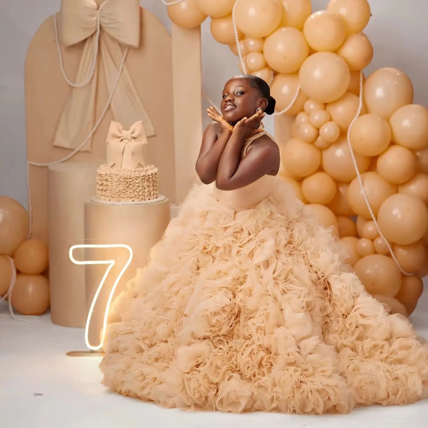 Luxury Puffy Ballgown Girls Birthday Party Dress Customized Flower Girl Dresses for Wed Little Queens Pageant Homecoming Dress