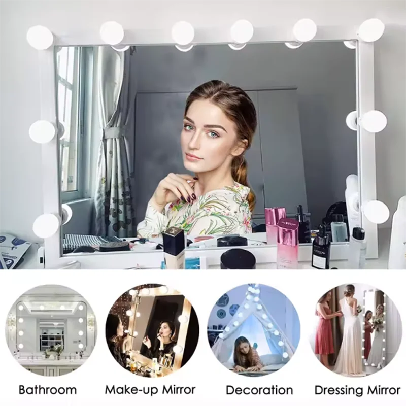 Showlu Smart General LED vanity mirror light, USB rechargeable and wall-mounted, with dimmable makeup lamp for elegant illumination.