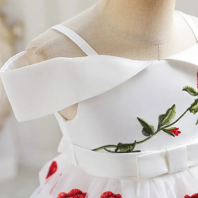 Summer flower girl dress for kids, sleeveless formal party dress by Showlu Fashion Store, perfect for weddings and special occasions.
