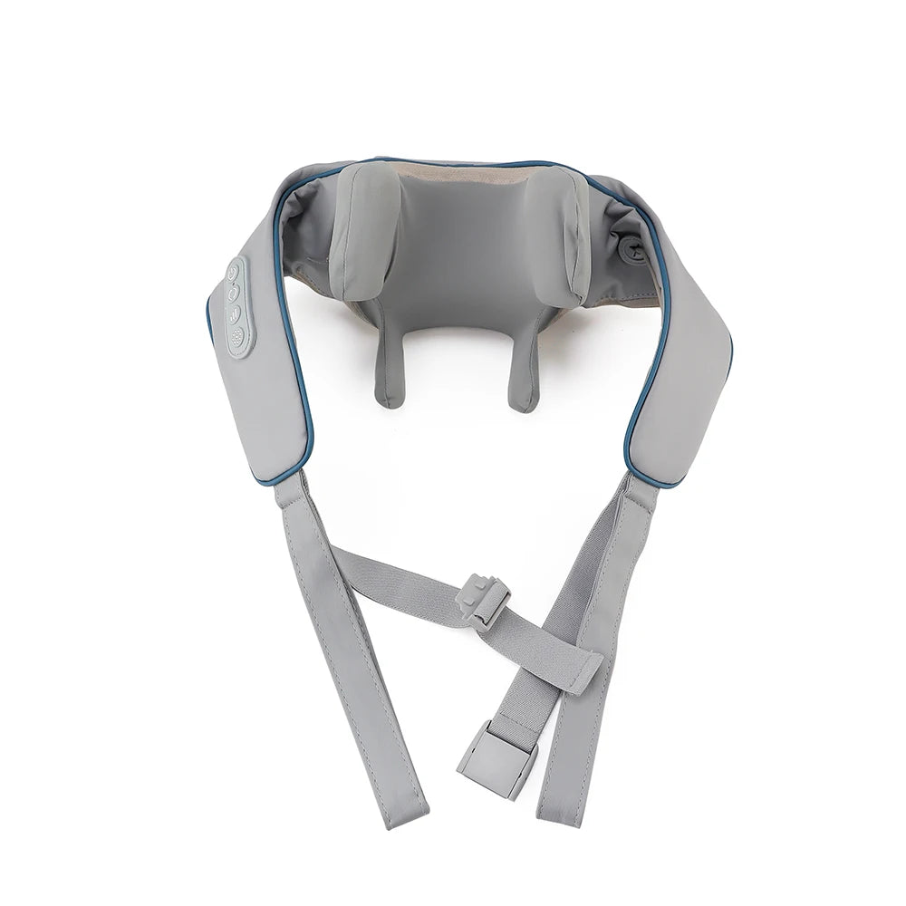 Showlu Smart Deep Tissue Electric Neck and Shoulder Massage Shawl, showcasing its soft fabric and built-in massage rollers.