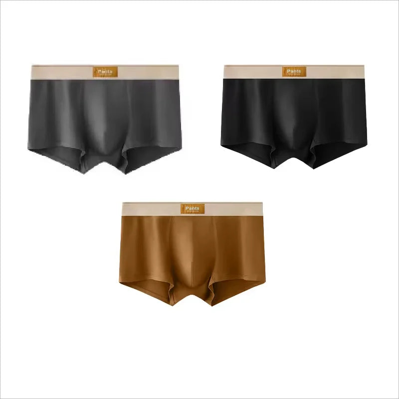 Four pairs of breathable cotton men's boxer shorts in large sizes L-7XL, featuring comfortable fit and sporty design.