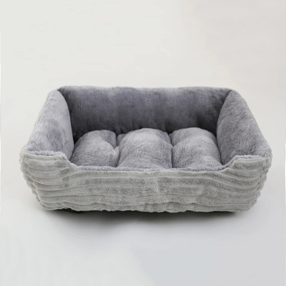 Showlu Fashion Square Plush Calming Dog Bed with waterproof Oxford fabric, soft interior, ideal for small to medium pets.