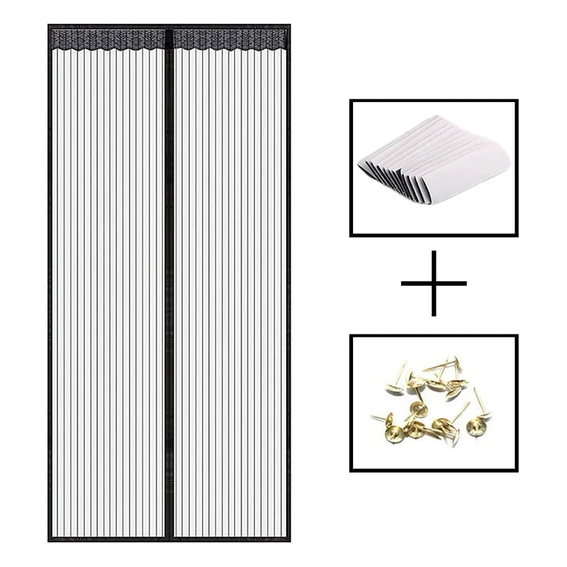 Showlu Smart General magnetic mesh door curtain with self-adhesive anti-mosquito screen, featuring fine mesh design for insect protection.