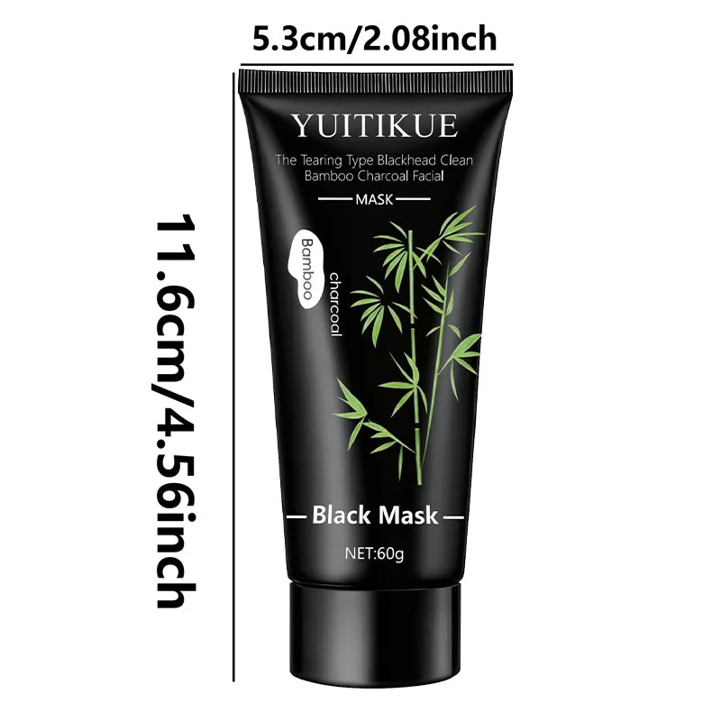 Showlu Smart General blackhead peel off mask applied on nose, revealing clear skin with removed impurities.