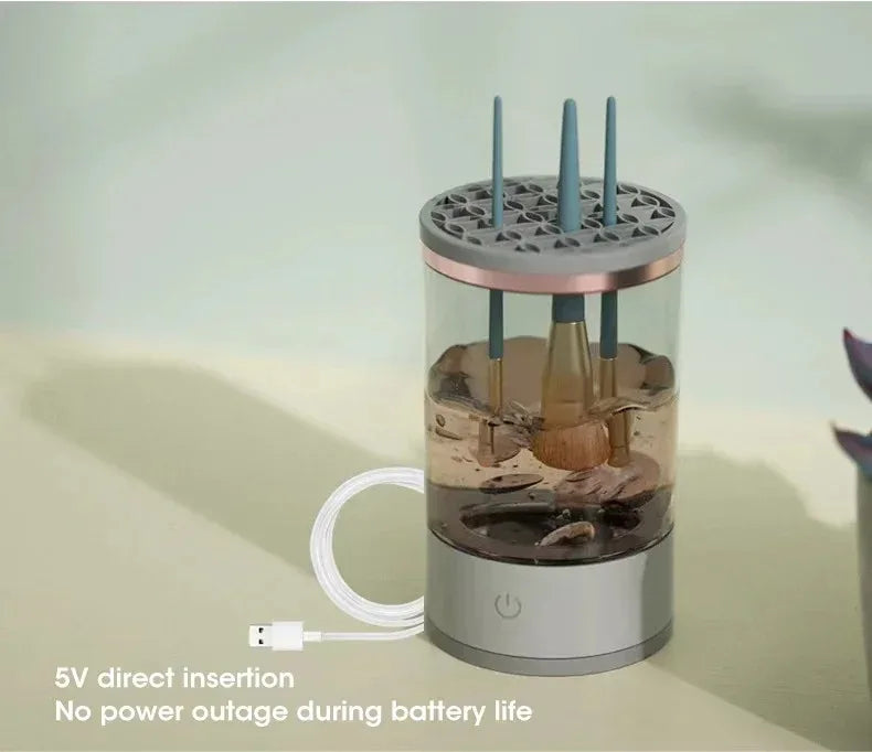 Showlu Smart General makeup brush dryer machine drying a makeup brush with a sleek, compact design.