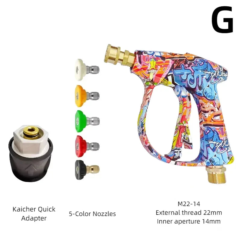 Showlu Smart General pressure washer foam gun attached to a garden hose, ready for cleaning with thick foam spray.