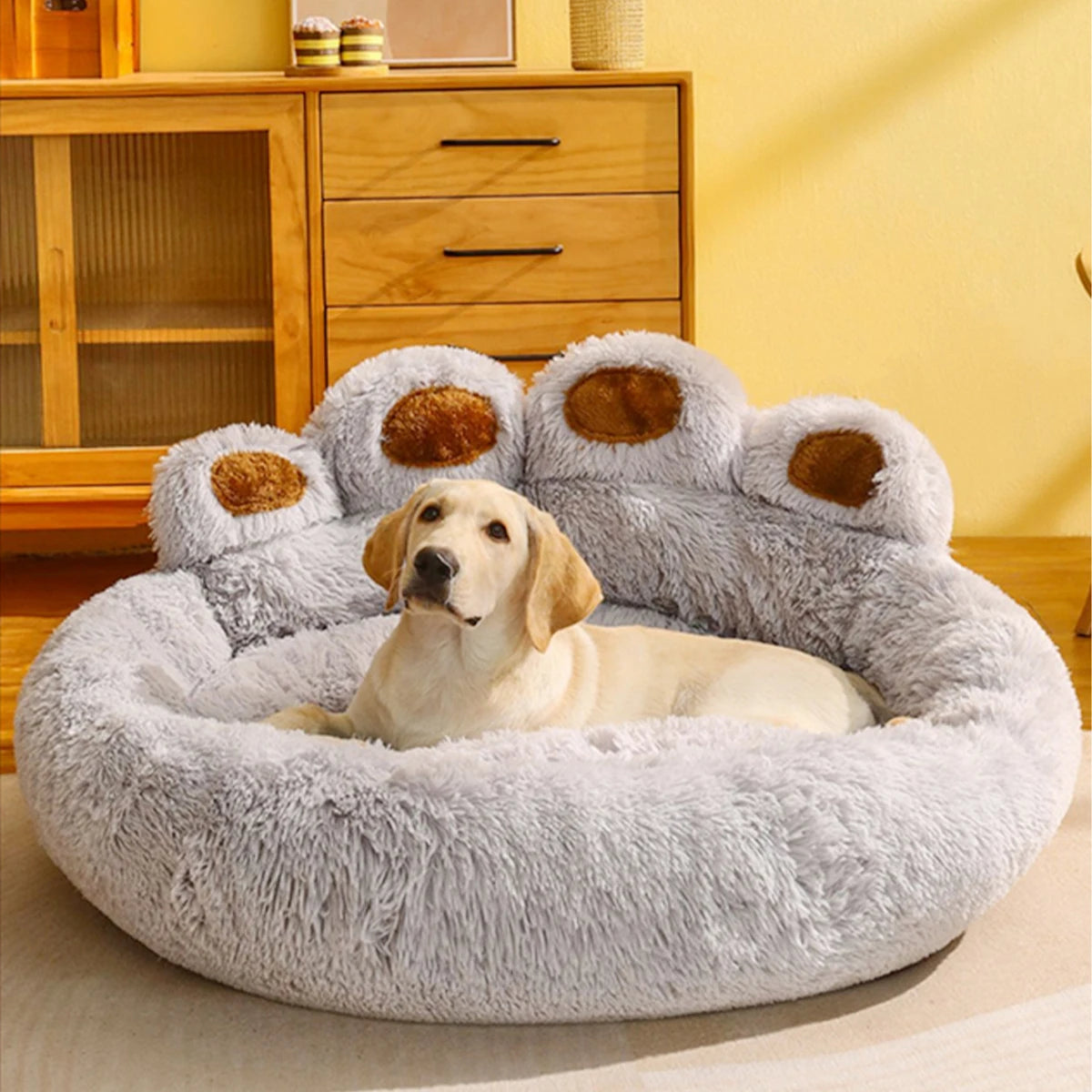 Large BeiYu Pet Fluffy Dog Bed by Showlu Fashion Store, cozy winter breathable sofa mat for dogs.