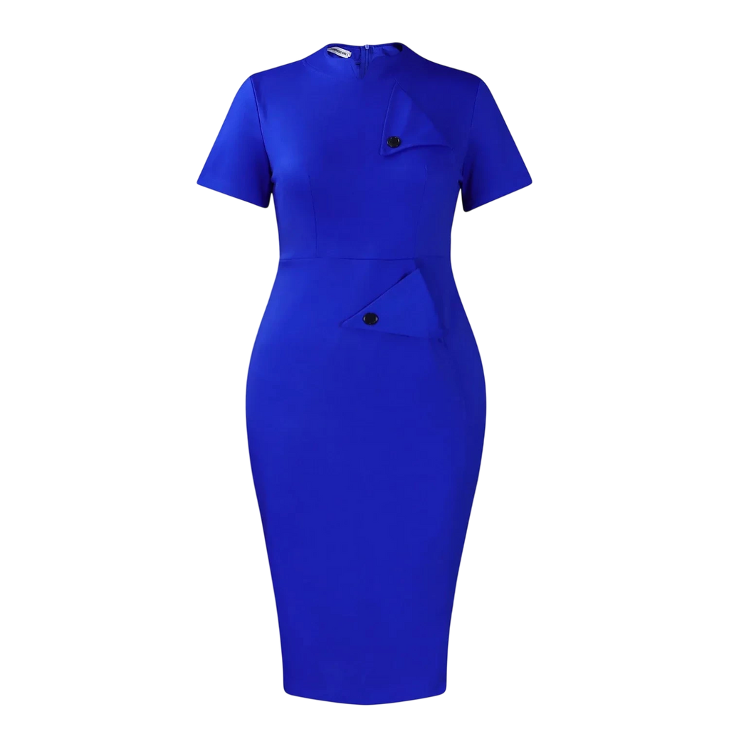 Yihddy Women's Bodycon Midi Dress with half high collar, vintage style, sheath fit, perfect for party occasions.