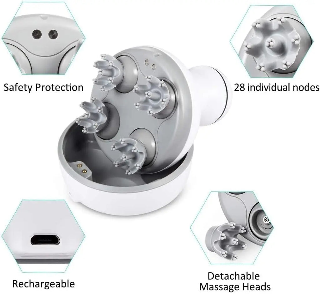 Showlu Smart General Scalp Massager 2.0 with ergonomic design, featuring multiple massage nodes for relaxing scalp therapy.