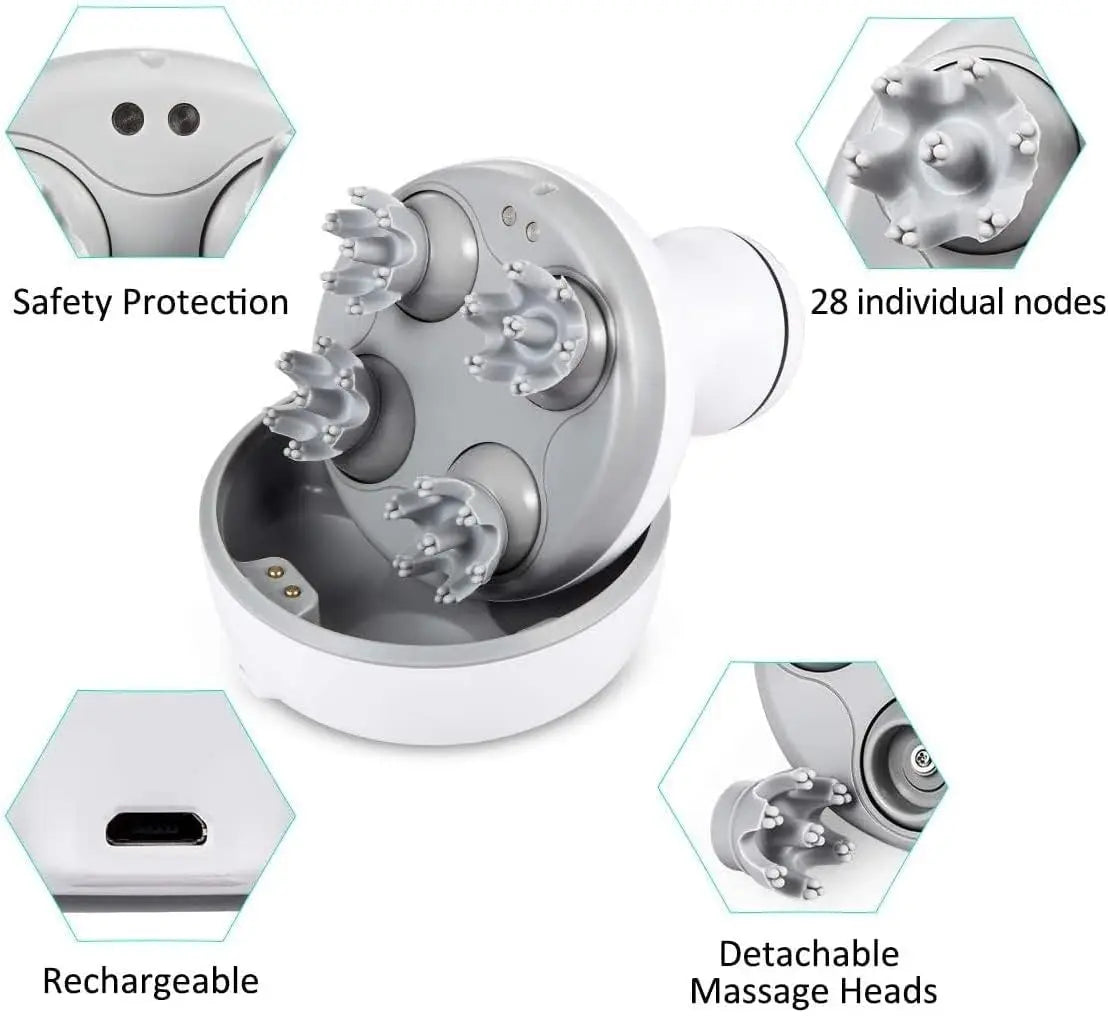 Showlu Smart General Scalp Massager 2.0 with ergonomic design, featuring multiple massage nodes for relaxing scalp therapy.