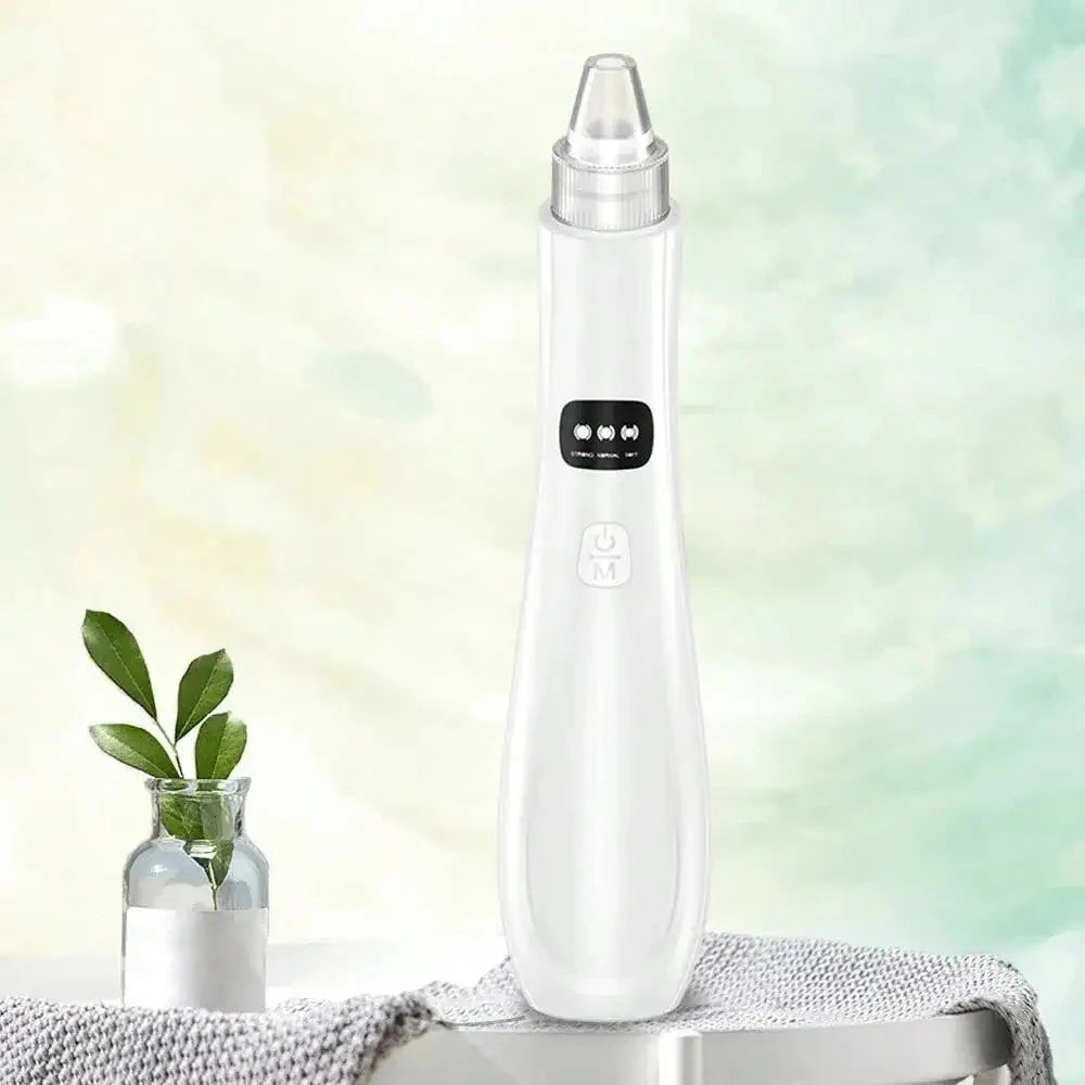 Showlu Smart blackhead vacuum pore cleaner with electric suction, featuring a sleek black design for facial pore extraction.