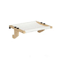 Showlu Wooden Frame Cat Window Hammock with paw print design, providing a durable and comfortable bed for cats to lounge near the window.