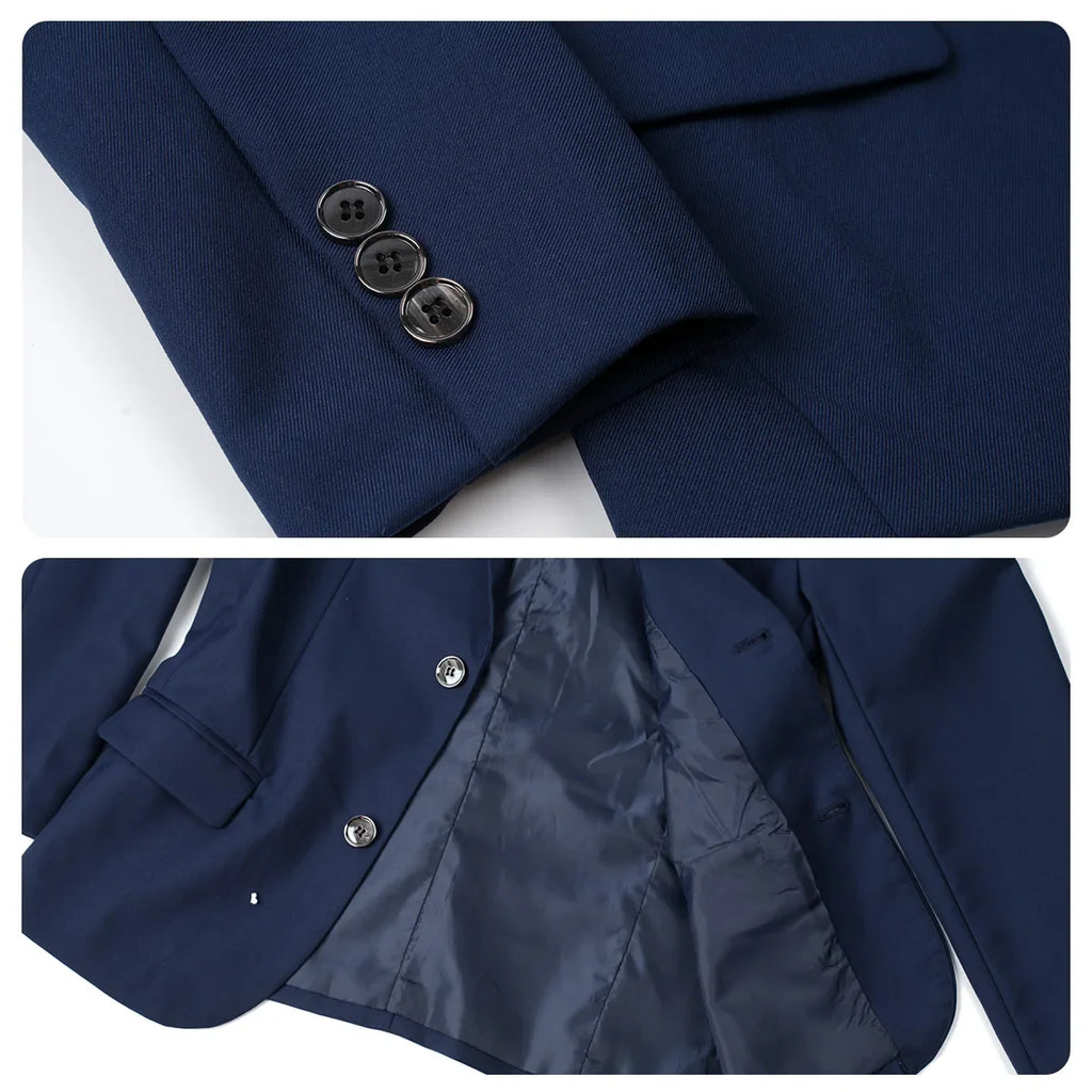 A&J DESIGN boys formal suit set with tuxedo blazer and matching pants, perfect for kids' weddings or special occasions
