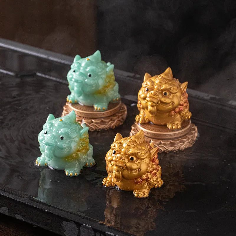 Color-changing Pixiu tea pet decoration from Showlu Fashion Store, ideal for tea ceremonies and bringing good fortune.