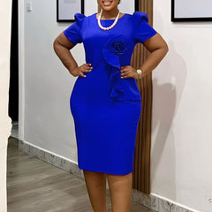 Summer Wedding Guest Dress 2025 Elegant Fitted Short Sleeve Sheath Dress for Women Modern Style