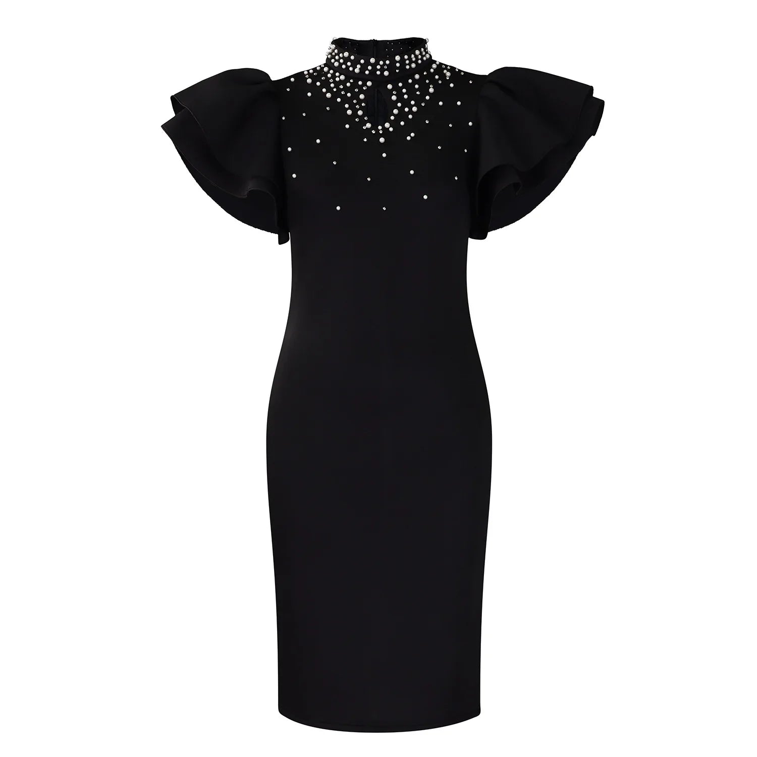 Women's beaded butterfly sleeve party dress by SHOWLU FASHION STORE, summer 2025 pencil dress with intricate beaded details.