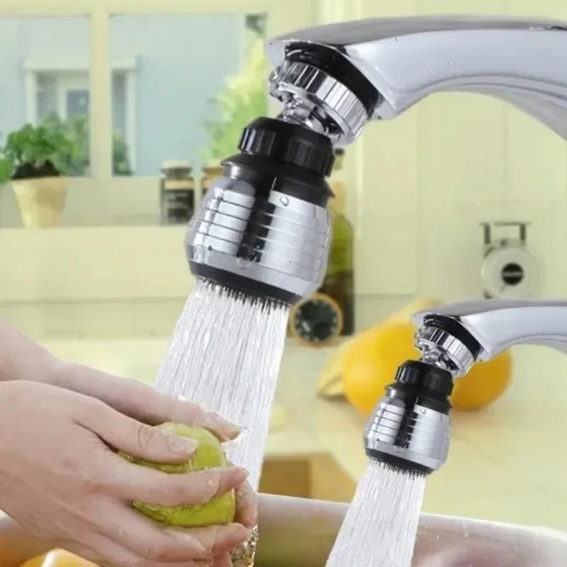 Chrome Showlu 360 rotate swivel faucet nozzle filter with aerator, set of 2, designed for easy water flow control and filtration.