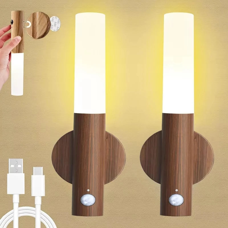 Showlu Smart General magnetic motion sensor LED night light with USB rechargeable design, ideal for illuminating dark areas.